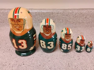 Vintage Miami Dolphins russische verschachtelte Puppen kompletter Satz von 5 (Dan Marino) - Bild 1 von 17