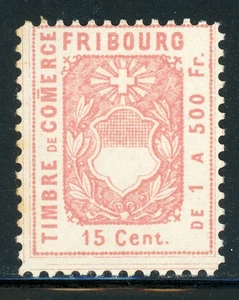 SWITZERLAND Revenue Fiscal Selections Lot #16 15c COMMERCE Stamp FRIBOURG $$$ - Picture 1 of 1