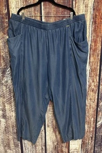 Pantaloni donna Jones NY Chambrey Demin 3X cropped gamba larga elastico in vita nuovi con etichette - Foto 1 di 3