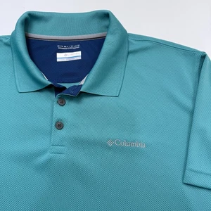 Camisa Polo Columbia Utilizer Para Hombres XL Azul Teal Verde Omni Wick Performance - Imagen 1 de 7
