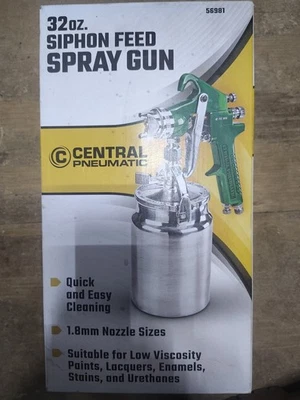 Harbor Freight central pneumatic Siphon Feed Spray Gun 32 Oz 56981 Never Used - Image 1 of 2