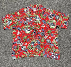 Camicia hawaiana vintage Reyn Spooner uomo grande rossa floreale tasca tropicale colorata - Foto 1 di 9