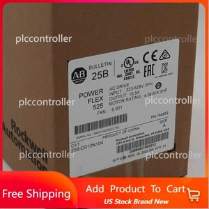 New Sealed Allen Bradley 25B-D010N104 /A Powerflex 525 AC Drive 5HP 4.0KW - Picture 1 of 4