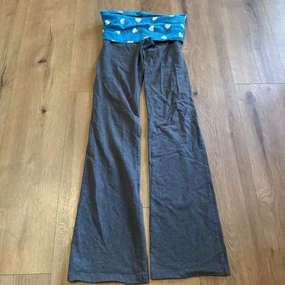 Y2K Victorias Secret PINK Foldover Yoga Pants Flare Blue Gray XS Vintage - Image 1 of 4
