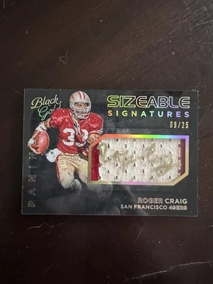 2015 ROGER CRAIG BLACK GOLD AUTO SIZEABLE SIGNATURES GAMEWORN JERSEY 9/25, 49ERS - Image 1 of 3