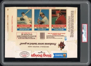 PSA 1 PR 1976 HOSTESS COMPLETE BOX MIKE SCHMIDT / DAVE WINFIELD / CHRIS SPEIER - Imagen 1 de 2