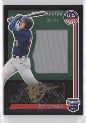 2022 Panini USA Baseball Stars & Stripes Black Gold /75 Brock Jones #SIL-BJ Auto - Image 1 of 2
