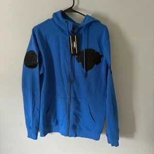 Pro Standard New York Knicks blauer Kapuzenpullover mit Reißverschluss und schwarzen Patches Herren Größe M - Bild 1 von 4