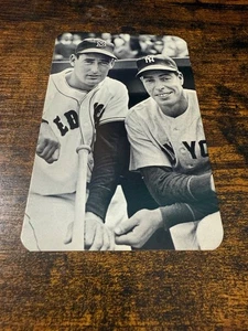1982 Baseballkarte News Ted Williams & Joe Dimaggio Werbung große Karte - Bild 1 von 2
