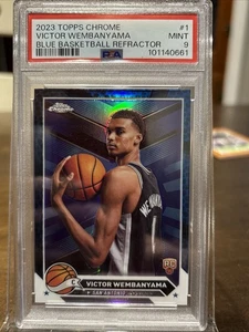 2023-24 Topps cromo - Victor Wembanyama #1 refractor de baloncesto azul (RC) PSA 9 - Imagen 1 de 1