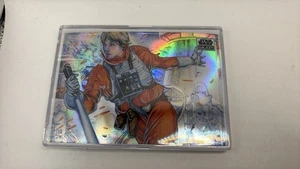 Tarjeta refractor Luke Skywalker 2021 Topps cromada Star Wars Galaxy #58 - Imagen 1 de 2