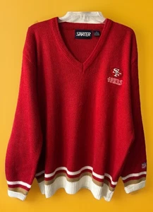 Maglione Starter San Francisco 49ers NFL VINTAGE scollo a V colori squadra, loghi rosso uomo M - Foto 1 di 14