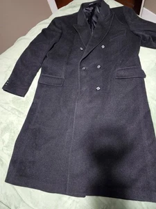 Gabardina de cachemir Allyn Saint George American Couture mezcla talla 2XL 54 negra - Imagen 1 de 10