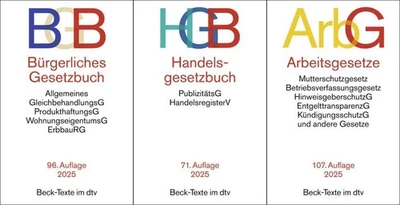 dtv (Beck-Texte) / BGB + HGB + ArbG in der je aktuellen Auflagen im Set + ex ... - Bild 1 von 4