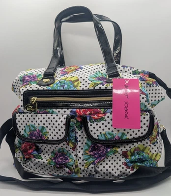Cartera Betsey Johnson Rainbow Clavel Simi blanca BM17830 precio de venta sugerido por el fabricante 98 USD nueva con etiquetas Foto 1 de 4