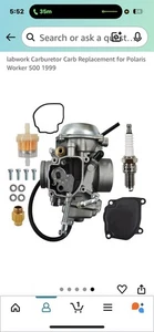 labwork Carburetor Carb Replacement for Polaris Worker 500 1999 - Foto 1 di 5