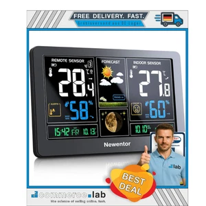 Newentor Wetterstation Funk mit Außensensor - Funkwetterstation mit Wettervor... - Bild 1 von 7