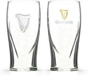 GUINNESS EMBOSSED PINT GLASS WITH HARP 20 oz OFFICIALLY LICENSED CHOOSE QUANTITY - Picture 1 of 20