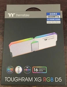 Thermaltake DDR5 32 GB (16Gbx2) 5600 Mhz C36, 16 Leds, RG34D516GX2-5600C36B - Picture 1 of 1