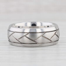 New Crisscross Pattern Cobalt Chrome Ring Size 7.5 Wedding Band