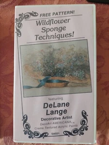 HAT FLORAL ART LESSON VIDEO VHS DeLANE LANGE WILDFLOWER SPONGE ACRYLIC 1989 - Picture 1 of 6