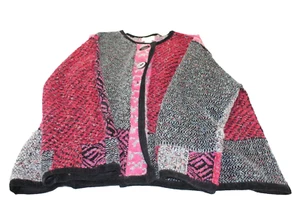 Womens Laura Ashley Woman Sweater Patchwork Pink Gray - Picture 1 of 4