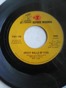 Tiny Tim - Great Balls Of Fire/As Time Goes By Vinyl 45 rpm record Free Ship - Picture 1 of 2