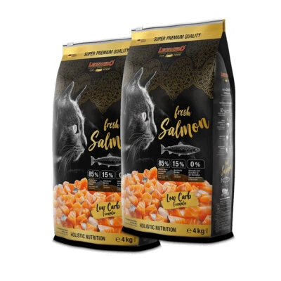 2 x 4 = 8 kg Leonardo fresh Meat Salmon & Poultry Trockenfutter Katze Grainfree - Bild 1 von 2
