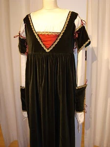 Hochzeitskleid Renaissance dunkelgrün Samt Kleid Gewand Kostüm LARP Mittelalter - Bild 1 von 3