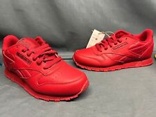 Reebok Classic Leather Jr Athletic Sneakers Red Grade-School Boys Size 4.5 NEW!