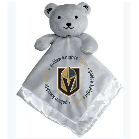 Las Vegas Knights Baby Security Bear Blanket, NHL Officially Licensed 14X14 Gray Cover