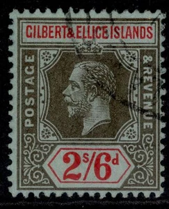 GILBERT AND ELLICE ISLANDS GV SG22, 2s 6d black & red/blue, FINE USED. Cat £28. - Picture 1 of 1