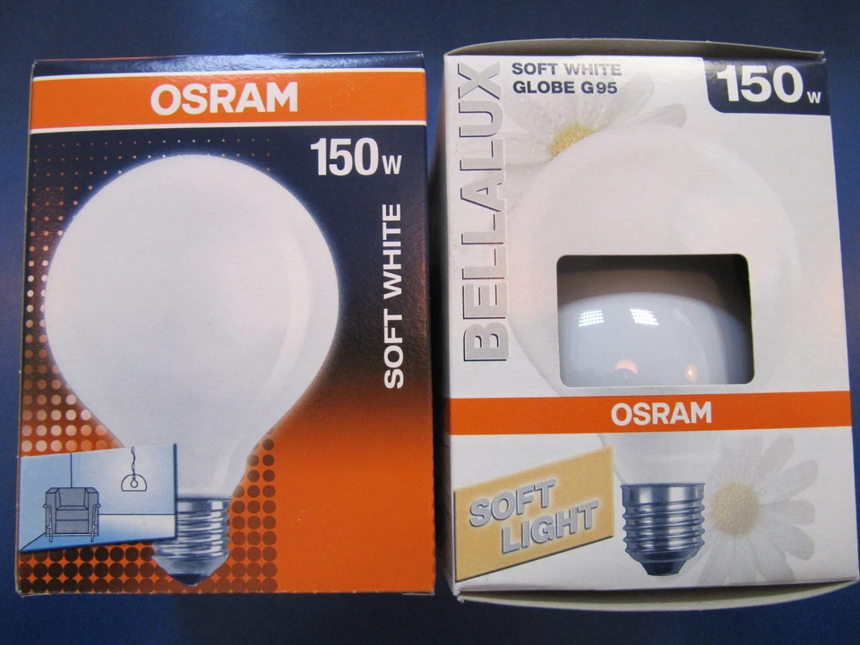 OSRAM BELLALUX GLOBE G95 E27 150W Soft White | opal weiß Globelampe ø 95mm - Bild 1 von 4