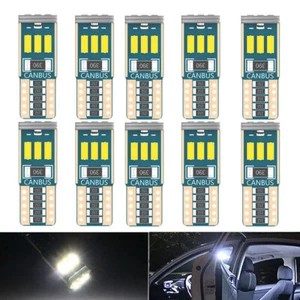 10x W5W T10 LED Bulbs Canbus 9-SMD White Car Dome License Plate Parking Lights - Picture 1 of 12
