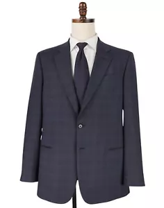 Armani Collezioni 2 Btn Sport Coat Size 42R Blue w/Brown Checks Made in Italy - Picture 1 of 14