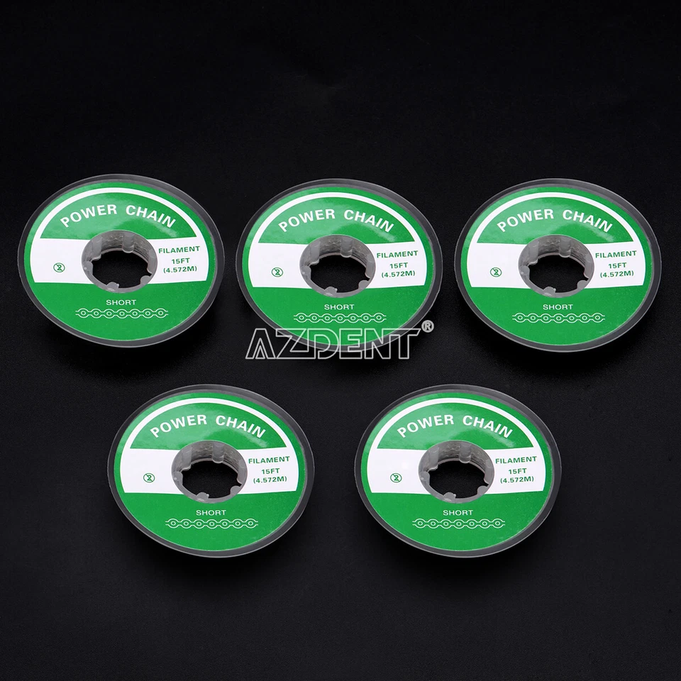 5x AZDENT Dental Orthodontic Power Chain Elastolink Rubber Short Type Clear