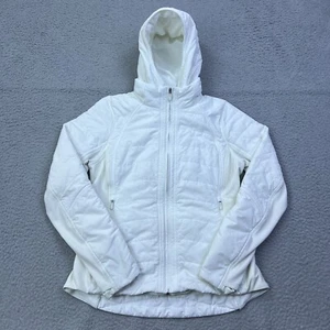 Lululemon Another Mile Jacket Women's 10 White Hood Puffer Full Zip W4BDKS Glyde - Picture 1 of 18