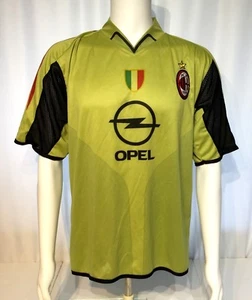 Vtg AC Milan Opel (L) Soccer Jersey Seven Stars Football Italy~ Green/Black - Picture 1 of 7