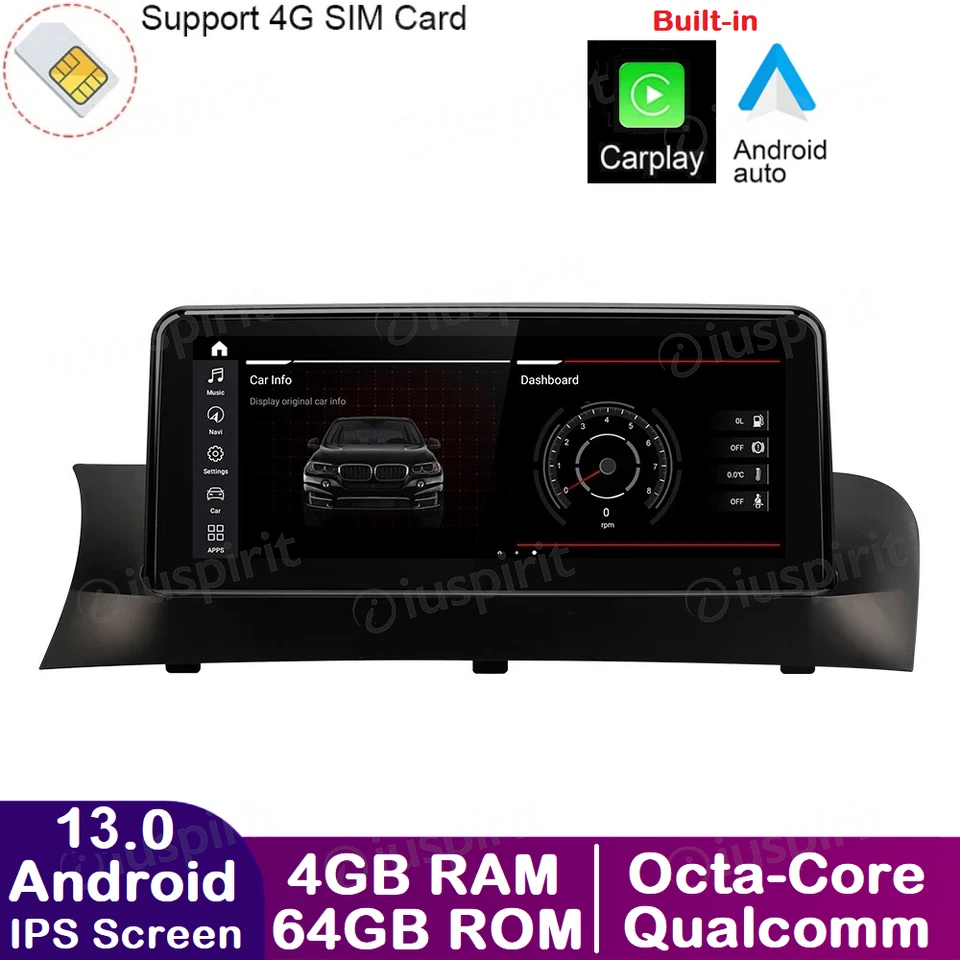 ANDROID navigatore per BMW X3 F25 2010 2011 2012 Sistema CIC 10.25 pollici CarPl - Immagine 1 di 1