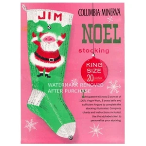 Vintage "Noel" Christmas Stocking Reproduction Knitting Pattern # 2818 - Picture 1 of 1