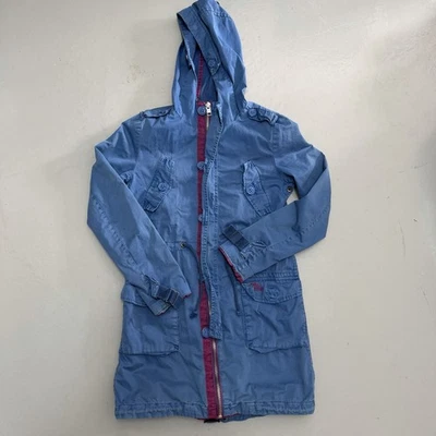 Superdry Mujer Chaqueta Parka Azul Con Capucha XS Edición Limitada Abrigo Utilitario Trench Foto 1 de 4