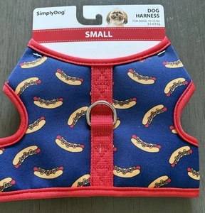 Arnés Simply Dog AZUL MARINO CON TIM ROJO "HOT DOGS" Cachorro/Perro - PEQUEÑO - Imagen 1 de 1