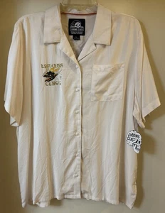 LURKING CLASS Mr Tuck's Beast SS Womens Button-Up Shirt Size L Rayon Natural NWT - Picture 1 of 9