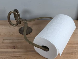 Pinze blocco ghiaccio da parete ottone massiccio vintage porta asciugamani carta figurativa - Foto 1 di 6