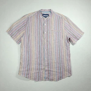 32 Bar Blues Leinen Hemd Herren L bunt gestreift Beach Resort Hawaii Freizeit - Bild 1 von 10
