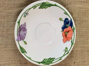 Villeroy and Boch Saucer AMAPOLA Germany Blue Orange Floral Vtg 2001 - Picture 1 of 2