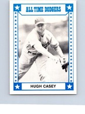 VINTAGE   BASEBALL CARD  ALL TIME LOS ANGELES DODGERS  HUGH CASEY