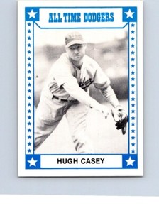 VINTAGE   BASEBALL CARD  ALL TIME LOS ANGELES DODGERS  HUGH CASEY