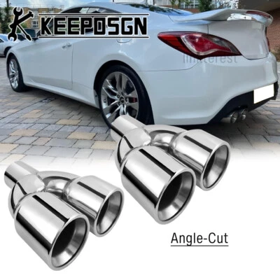 For Hyundai Genesis Coupe 2.5'' In/Outlet Rear Dual Exhaust Tail Pipe Tip Y Pipe Foto 1 de 4