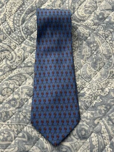 Hermes tie blue 867 PA made in France 100% silk - Picture 1 of 6